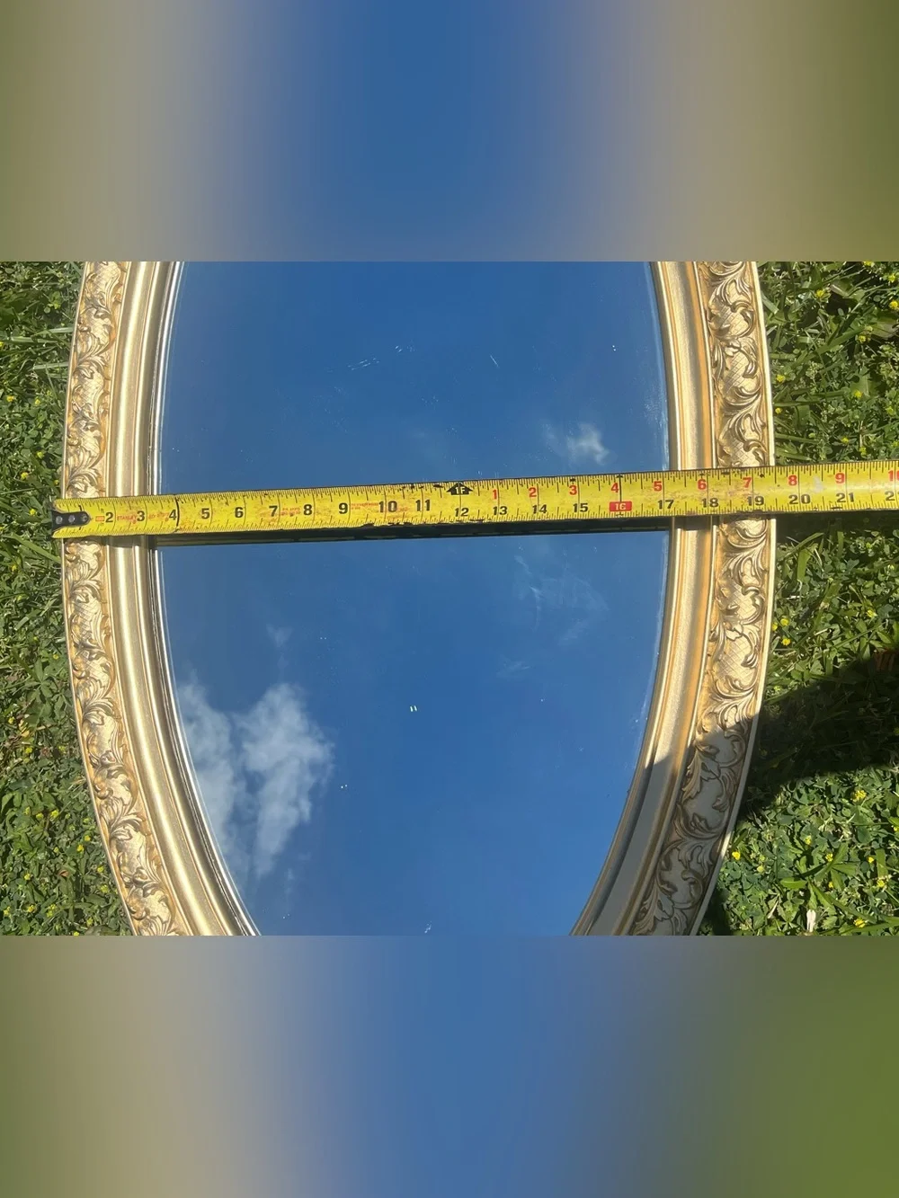 Ornate Vintage Gold Oval Wall Mirror
